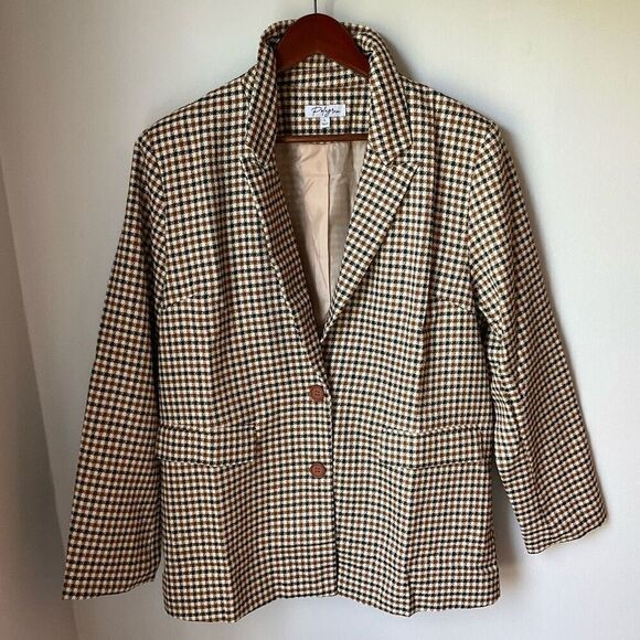 Polagram Plaid Blazer, L. Perfect layering Piece for Fall! Prep, Office Siren, s - Picture 5 of 16